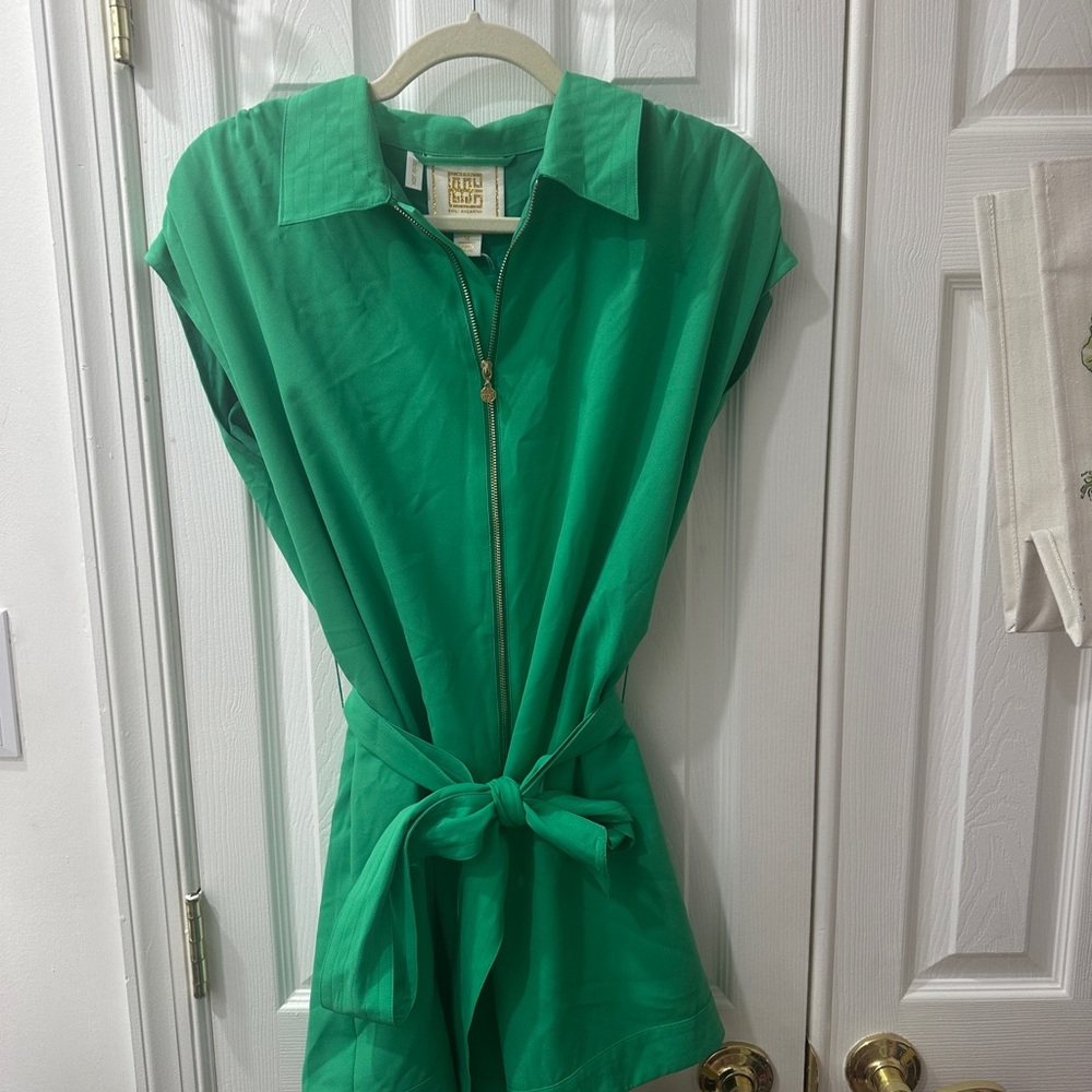 Emily McCarthy Green Zip-Up Romper